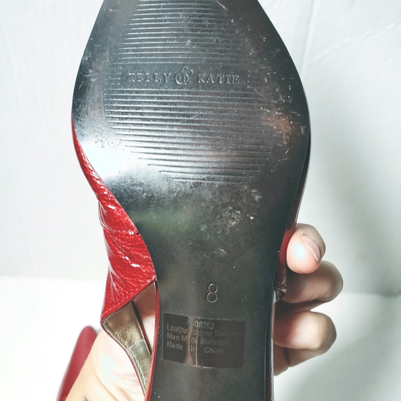 Kelly & Katie Red Patent Leather Pumps Sz 8 - Picture 7 of 9